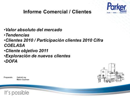 Valor absoluto del mercado Tendencias Clientes 2010 / Participación clientes 2010 Cifra COELASA Cliente objetivo 2011 Exploración de nuevos clientes DOFA.