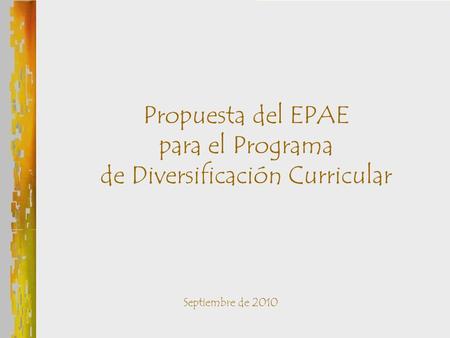 Propuesta del EPAE para el Programa de Diversificación Curricular