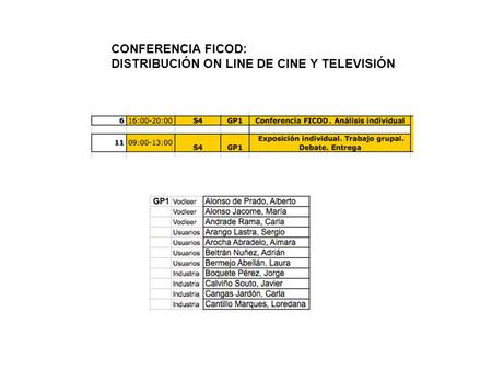 CONFERENCIA FICOD: DISTRIBUCIÓN ON LINE DE CINE Y TELEVISIÓN.