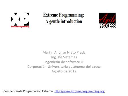 Martin Alfonso Nieto Prada Ing. De Sistemas Ingeniería de software III Corporación Universitaria autónoma del cauca Agosto de 2012 Compendio de Programación.