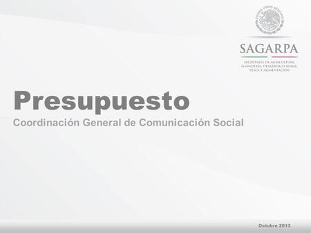 Presupuesto Coordinación General de Comunicación Social Octubre 2013.