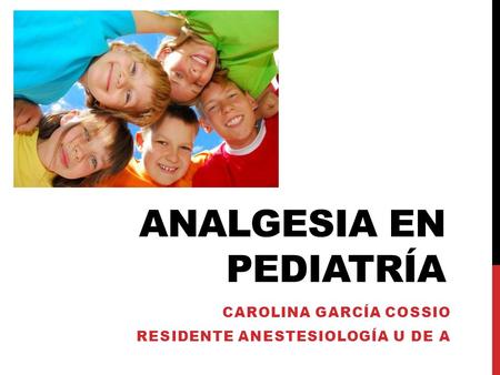 Analgesia en pediatría