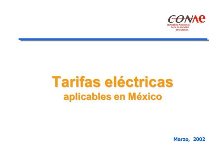 Tarifas eléctricas aplicables en México