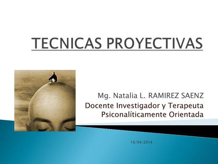 Mg. Natalia L. RAMIREZ SAENZ Docente Investigador y Terapeuta Psiconalíticamente Orientada 16/04/2014.