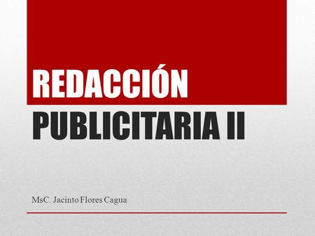 REDACCIÓN PUBLICITARIA II