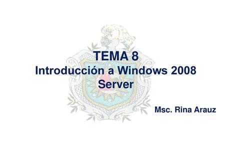 Introducción a Windows 2008