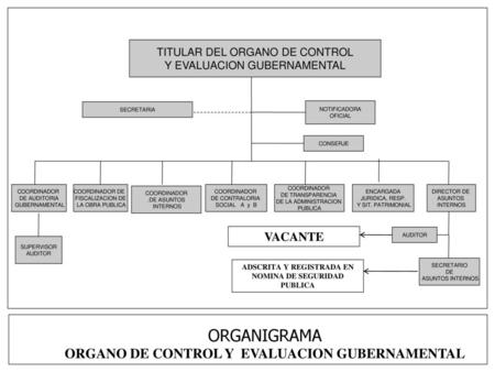 ORGANIGRAMA ORGANO DE CONTROL Y EVALUACION GUBERNAMENTAL VACANTE