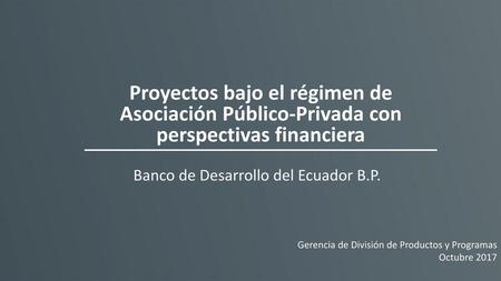 Banco de Desarrollo del Ecuador B.P.