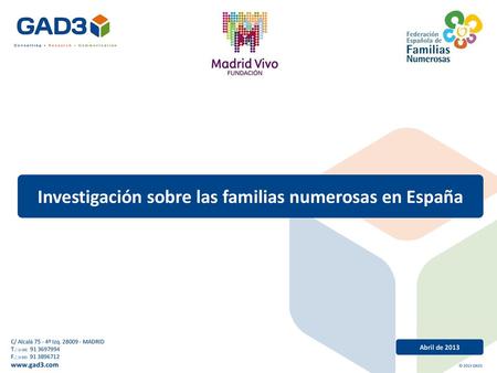 Investigación sobre las familias numerosas en España