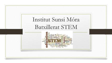 Institut Sunsi Móra Batxillerat STEM