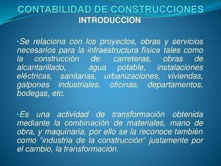 CONTABILIDAD DE CONSTRUCCIONES