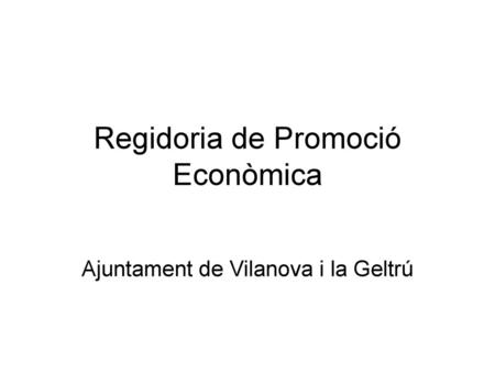 Regidoria de Promoció Econòmica