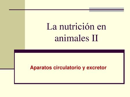La nutrición en animales II