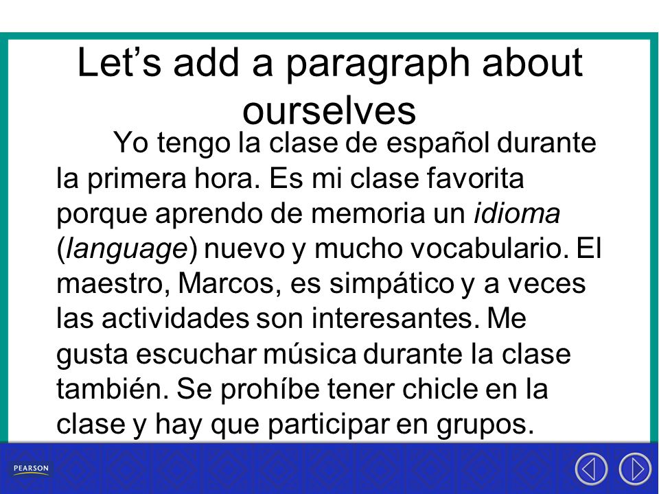 yo tengo mi clase de