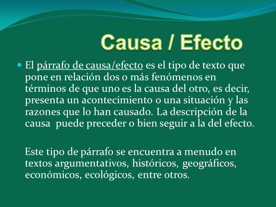 Resultado de imagen para PÁRRAFO CAUSA EFECTO EJEMPLO