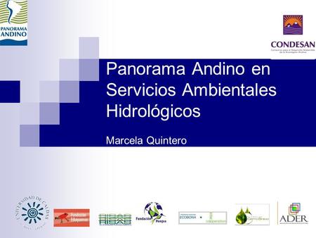 Panorama Andino en Servicios Ambientales Hidrológicos Marcela Quintero