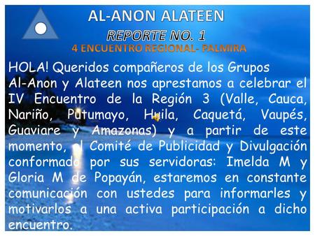 AL-ANON ALATEEN REPORTE NO. 1