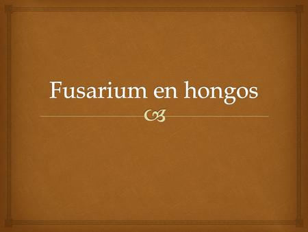 Fusarium en hongos.