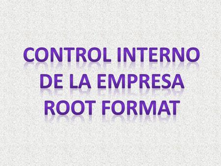 Control interno de la empresa Root format.