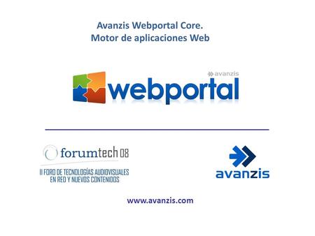Avanzis Webportal Core. Motor de aplicaciones Web www.avanzis.com.