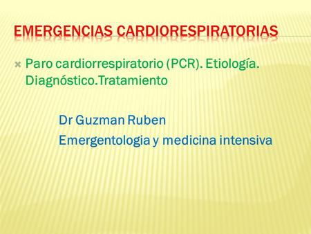 Emergencias cardiorespiratorias