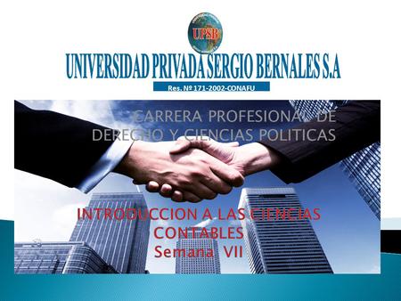 CARRERA PROFESIONAL DE DERECHO Y CIENCIAS POLITICAS Res. Nº 171-2002-CONAFU.