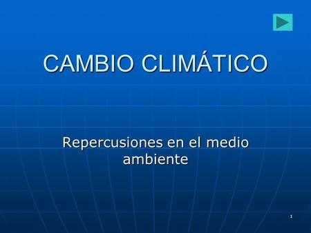 1 CAMBIO CLIMÁTICO Repercusiones en el medio ambiente.