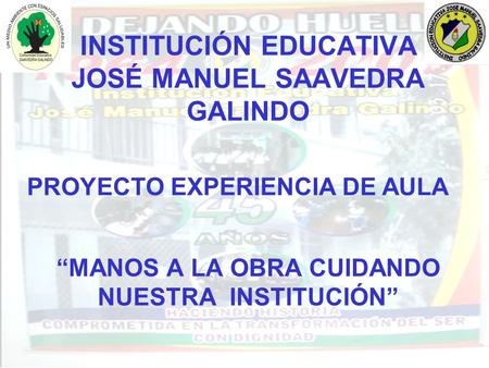 INSTITUCIÓN EDUCATIVA JOSÉ MANUEL SAAVEDRA GALINDO