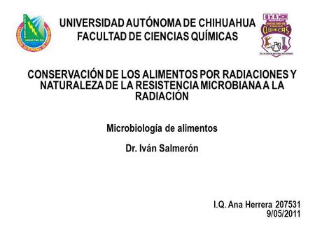 Microbiología de alimentos Dr. Iván Salmerón