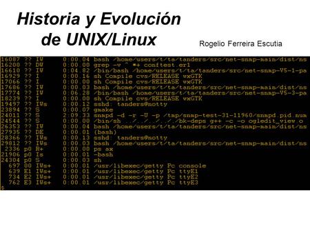 Historia y Evolución de UNIX/Linux Rogelio Ferreira Escutia.