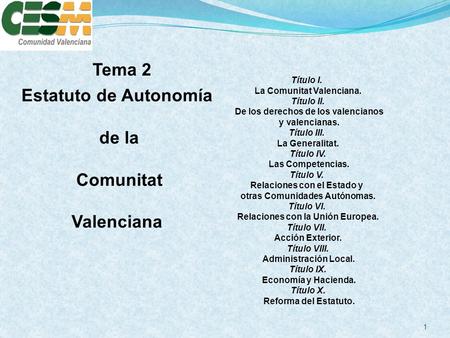 Estatuto de Autonomía de la Comunitat Valenciana