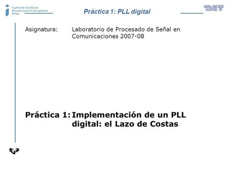 Práctica 1: Implementación de un PLL digital: el Lazo de Costas