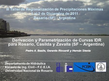 III Taller de Regionalización de Precipitaciones Máximas