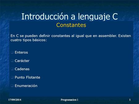 Introducción a lenguaje C