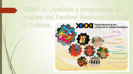 LOGISTICA. TEMA 4.- Análisis y propuestas de mejora del Festival Nacional de Arte y Cultura.