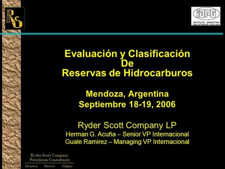 Evaluación y Clasificación Reservas de Hidrocarburos
