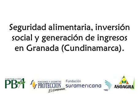 Seguridad alimentaria, inversión social y generación de ingresos en Granada (Cundinamarca).
