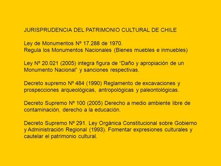 JURISPRUDENCIA DEL PATRIMONIO CULTURAL DE CHILE
