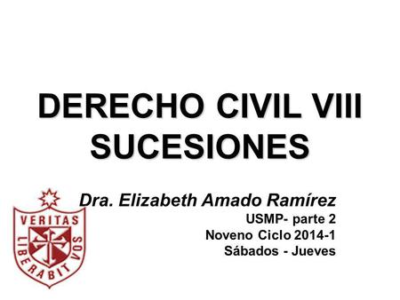 DERECHO CIVIL VIII SUCESIONES