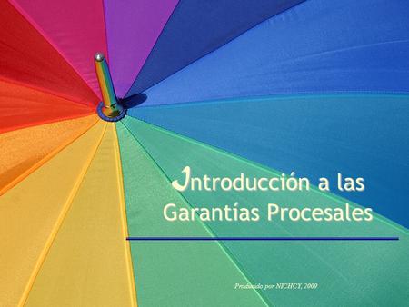 I ntroducción a las Garantías Procesales Producido por NICHCY, 2009.