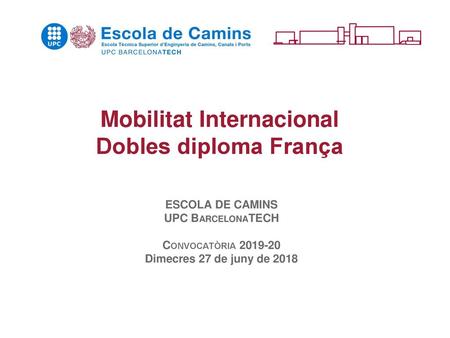 Mobilitat Internacional Dobles diploma França