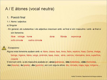 A / E àtones (vocal neutra)