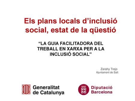 Els plans locals d’inclusió social, estat de la qüestió
