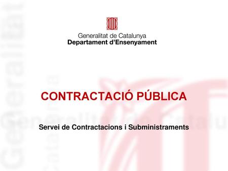 Servei de Contractacions i Subministraments