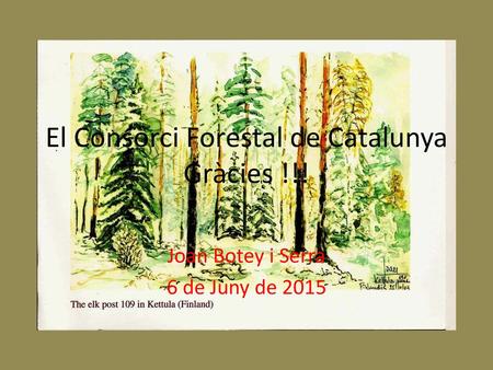 El Consorci Forestal de Catalunya Gràcies !!!