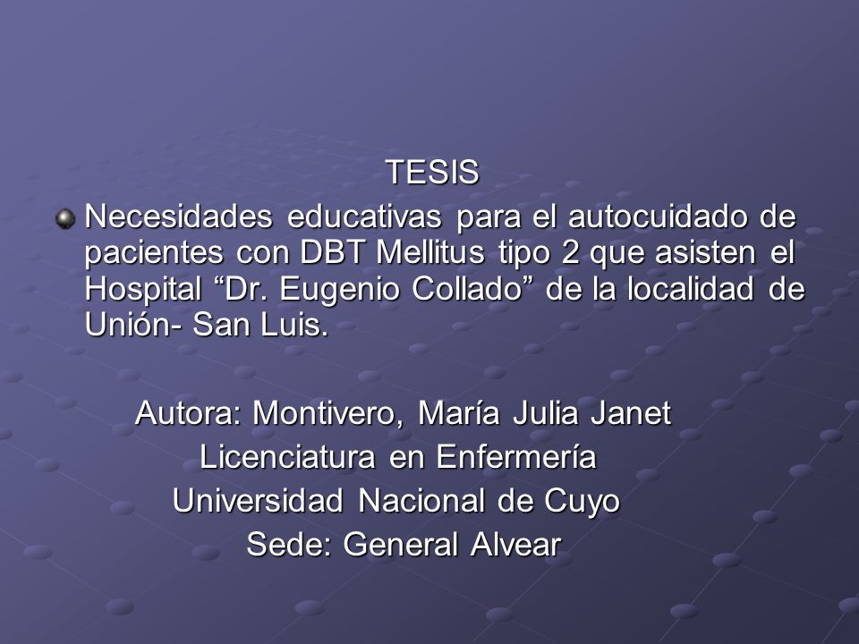 TESIS Necesidades educativas para el autocuidado de TESIS Necesidades educativas para el autocuidado de