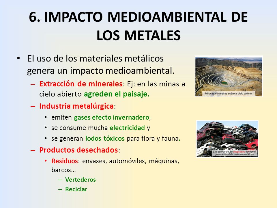 Resultado de imagen para IMPACTO AMBIENTAL EN LOS METALES