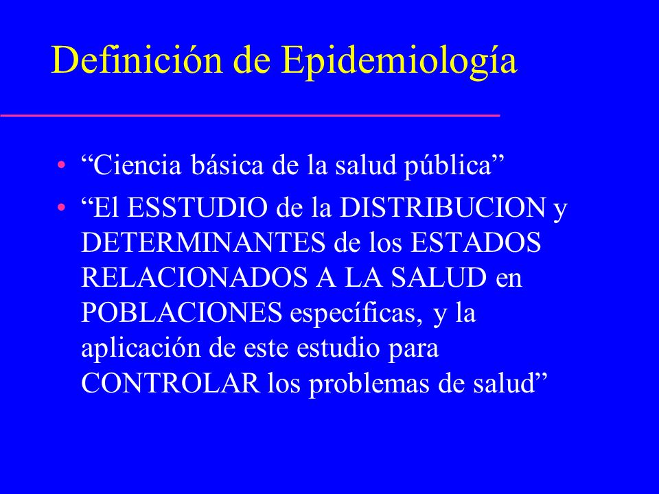 Definición de Epidemiología