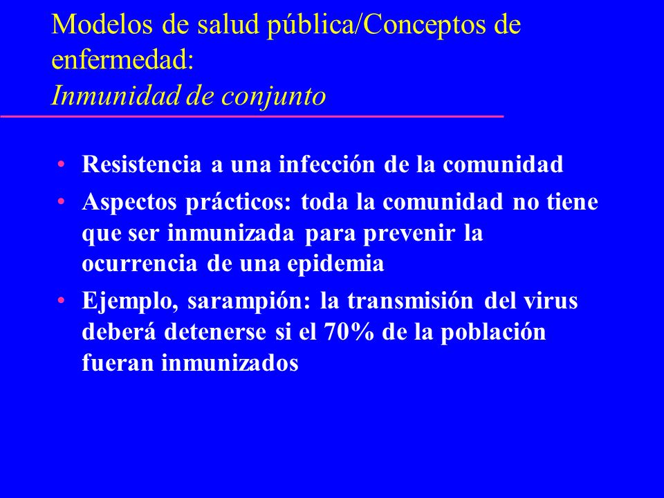 Modelos de salud pública/Conceptos de enfermedad: Inmunidad de conjunto