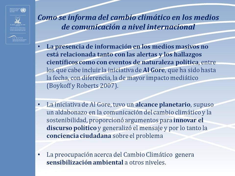 Como se informa del cambio climático en los medios de comunicación a nivel internacional